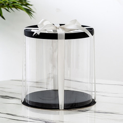 Window round transparent birthday cake box single and double high gift baked flowers 6/8/10 inch packaging manufacturer wholesale