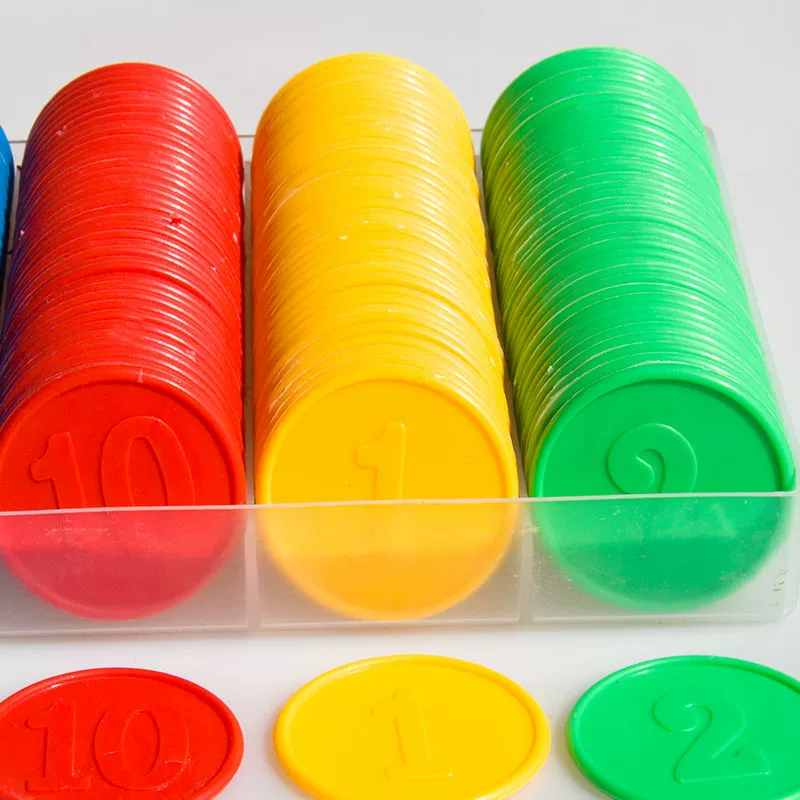 Чипы двухсторонняя цифровая пластиковая козырная монета Маджонг павильон чипсы карты учеников начальной школы бонусные монеты