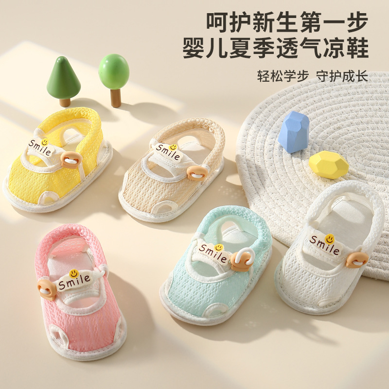 Baby sandals for boys, summer walking shoes, 1-3 year old infant shoes, summer rubber sole children's sandals, breathable