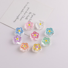 透明滴油梅の花アクリルビーズ散珠diy手作り携帯チェーンクリームゴム携帯ケース部品