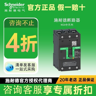 施耐德电气nsx塑壳断路器开关总闸 过载漏电发电机保护塑壳断路器