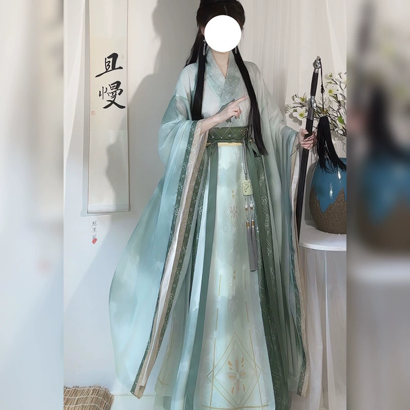 Yunzhuangge оригинальный [Qingyu] Wei Jinfeng Hanfu женский перекресток Guangxian северная и южная юбка с разрывом талии костюм феи