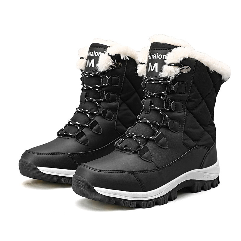 Fábrica directa de calentamiento transfronterizo de botas de algodón botas de nieve de mujer de invierno más grueso