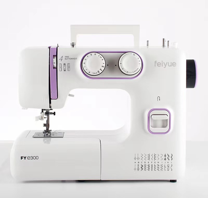 Feiyue salto doméstico multifuncional máquina de coser eléctrica carro de ropa E300 escritorio cerradura borde comer grueso 12 capas de alta potencia