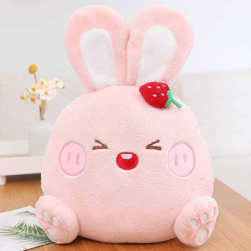 Almohada de conejo edredón de doble uso engrosada almohada de siesta en coche almohada Interior Oficina plegable dos en uno