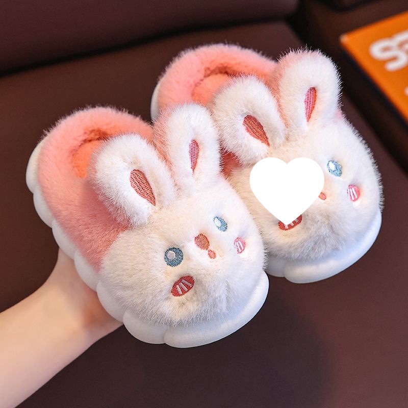 Zapatillas de algodón para niños otoño y invierno para niñas antideslizantes de fondo grueso interior zapatos de lana princesa bebé zapatos de algodón para padres e hijos