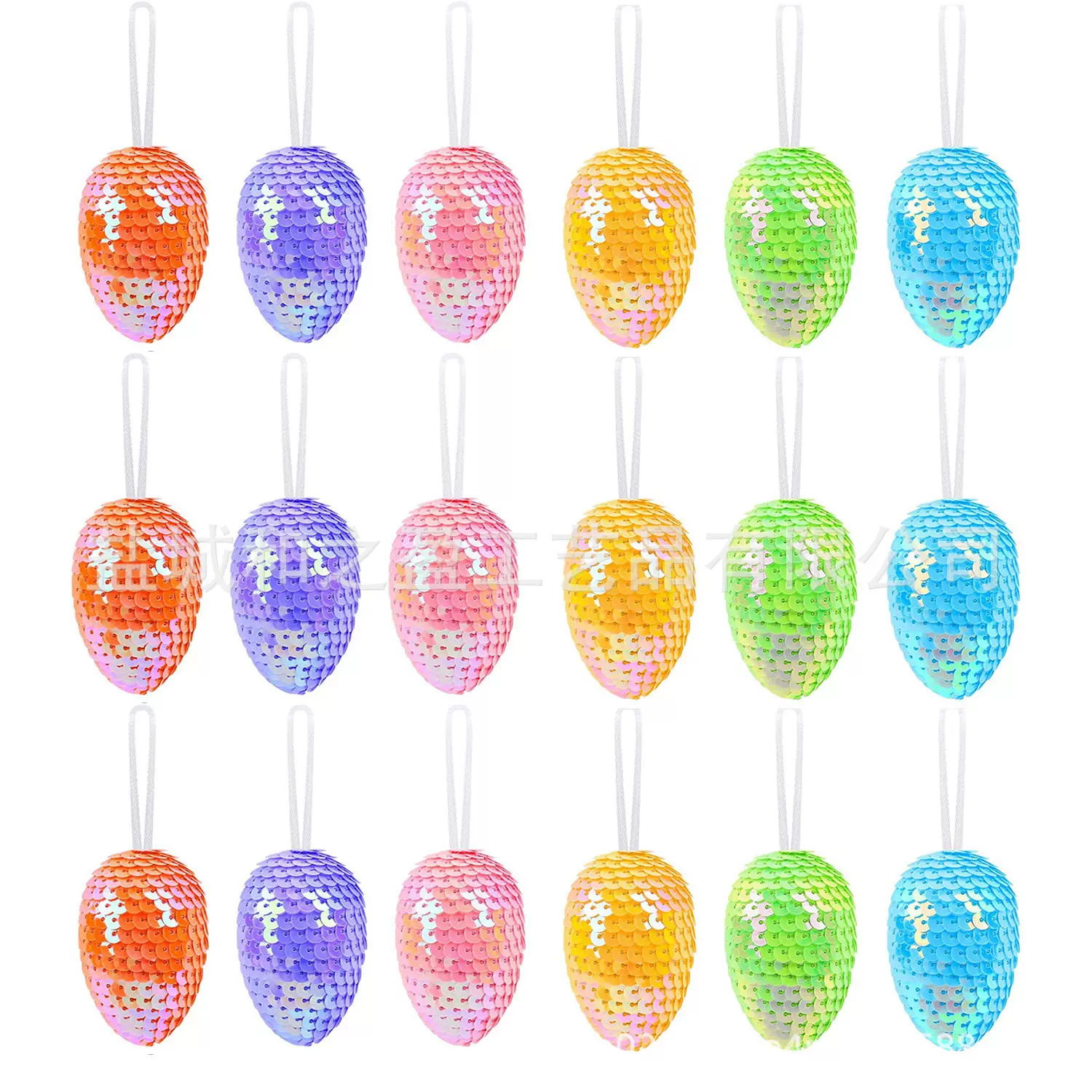 跨境新品 复活节彩蛋泡沫蛋鳞片装饰鸡蛋复活节装饰挂件厂家直销