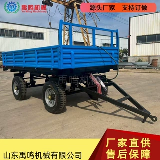 4吨拖车左右侧翻双轴四轮蔬菜运输车水果转拖车斗