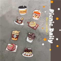 おいしいコーヒーケーキミルクティーアクリル冷蔵庫貼り装飾マグネットアイスクリーム店装飾雰囲気感マグネット貼り