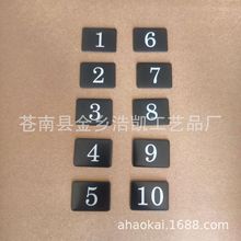 现货黑色数字号码牌，铝制背胶数字牌，展示架号码牌铭牌