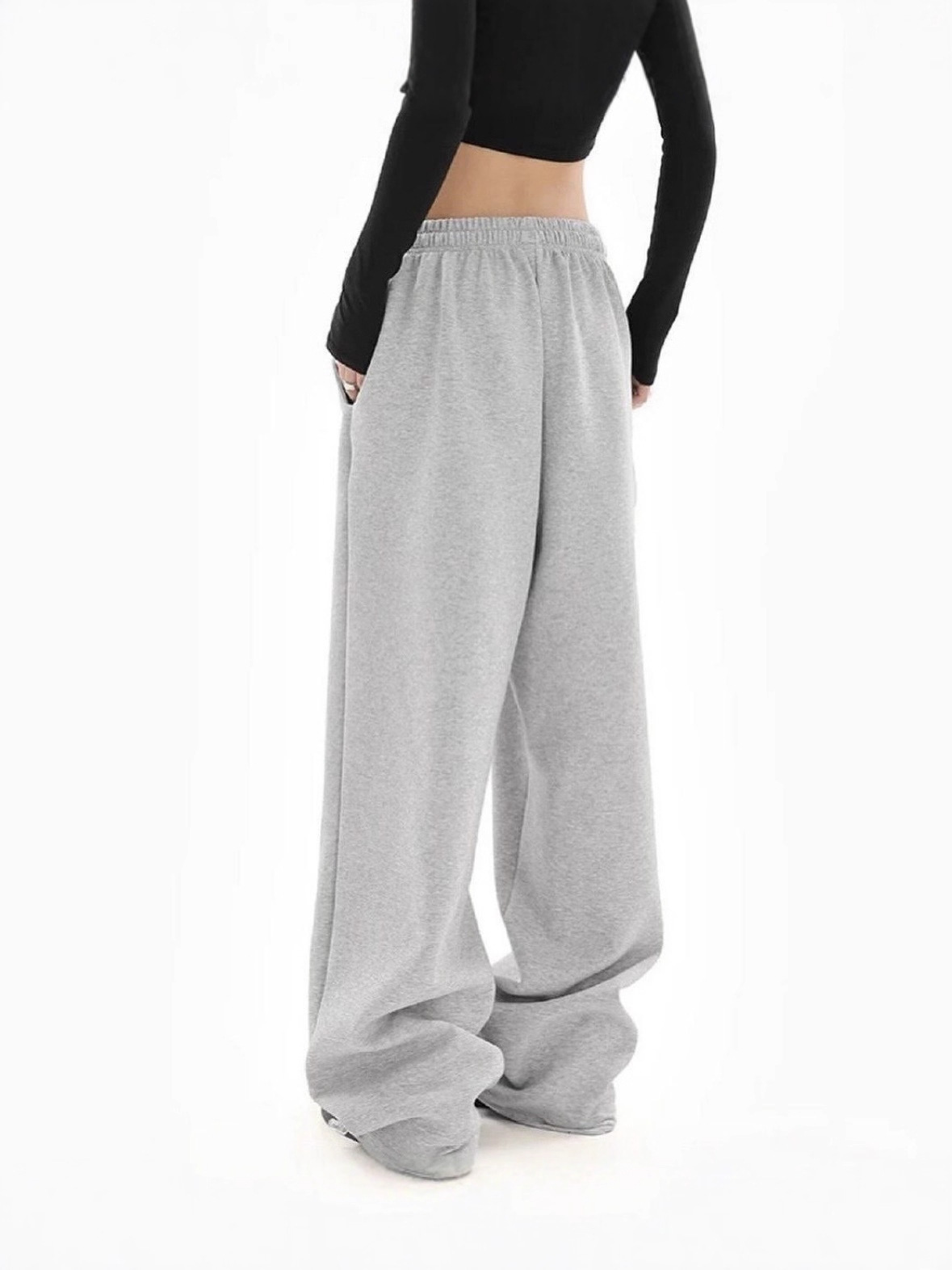 Cross-border Aliexpress pantalones simples de color sólido mujeres hip-hop tendencia casual pantalones deportivos rectos sueltos pantalones largos image 2