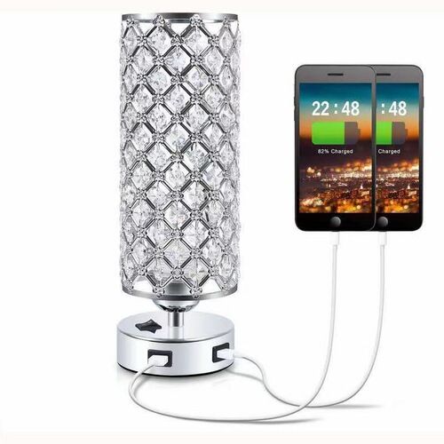 Cross-border special supply of modern simple crystal USB table lamp warm wave temperature hollow living room dining room bedroom bedside table lamp