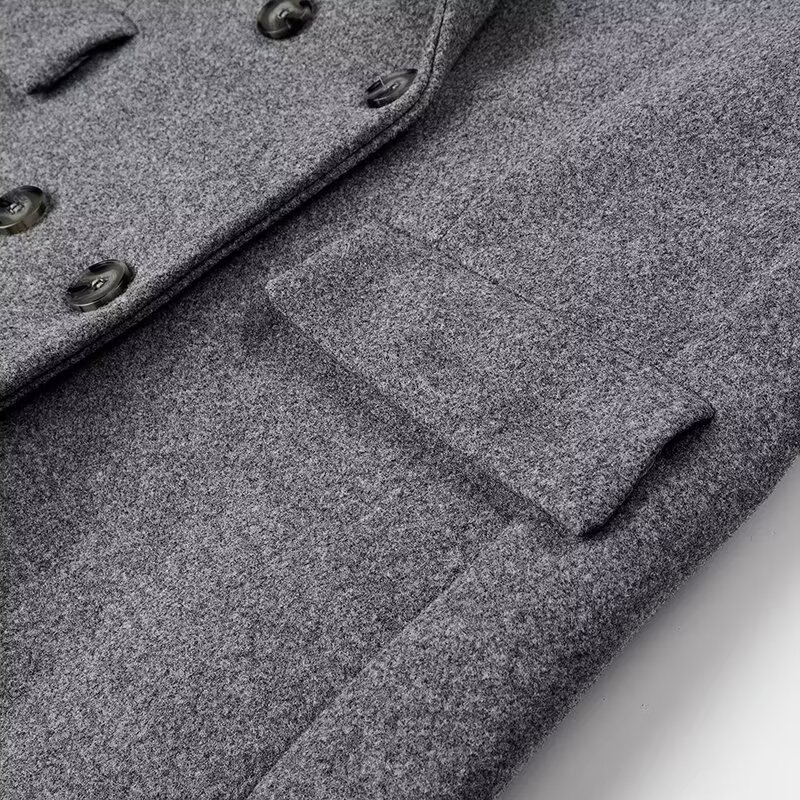 Women's Clothing autumn new women's woolen coat, extended button loose large version windbreaker_voghion.com