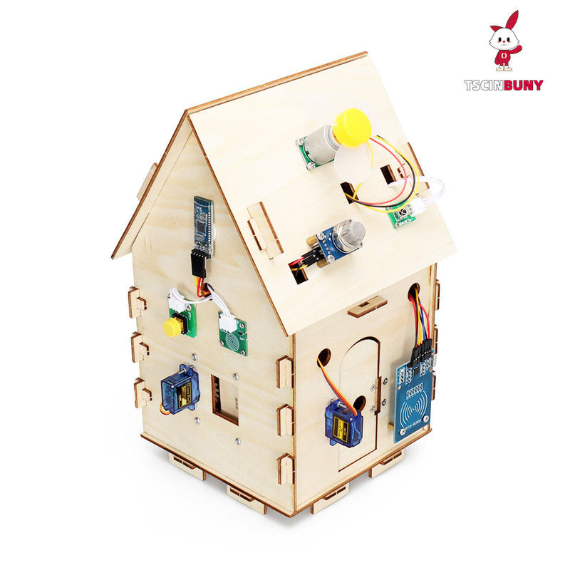 Amazon Compatible with Arduino Wooden House Learning Kit Smart Home Kit Mind + Graphical Programming Kit
