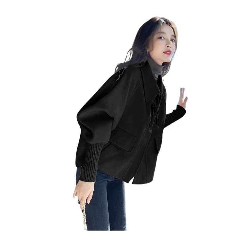 Spring woolen coat, short jacket, Korean style, plus size, oversize, city style