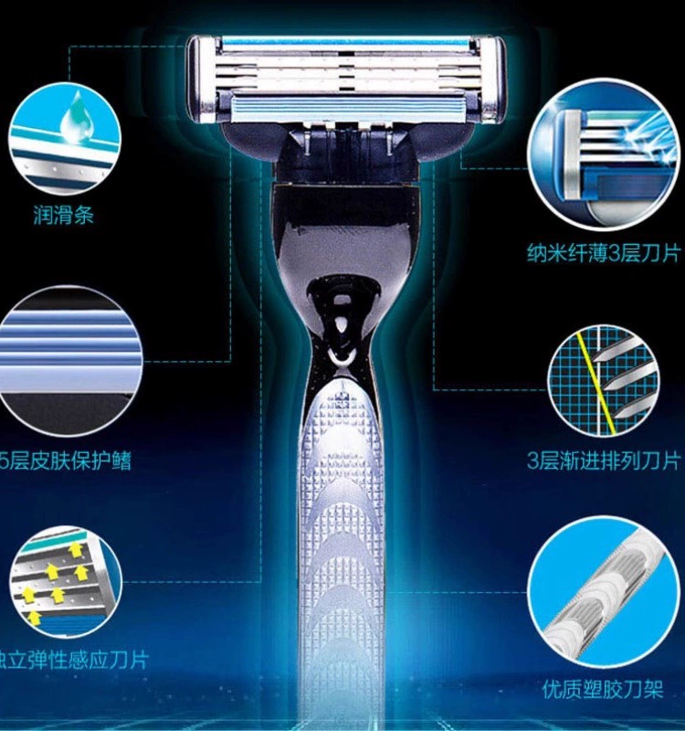 Universal genuine blade, men's sharp razor, 3 floors