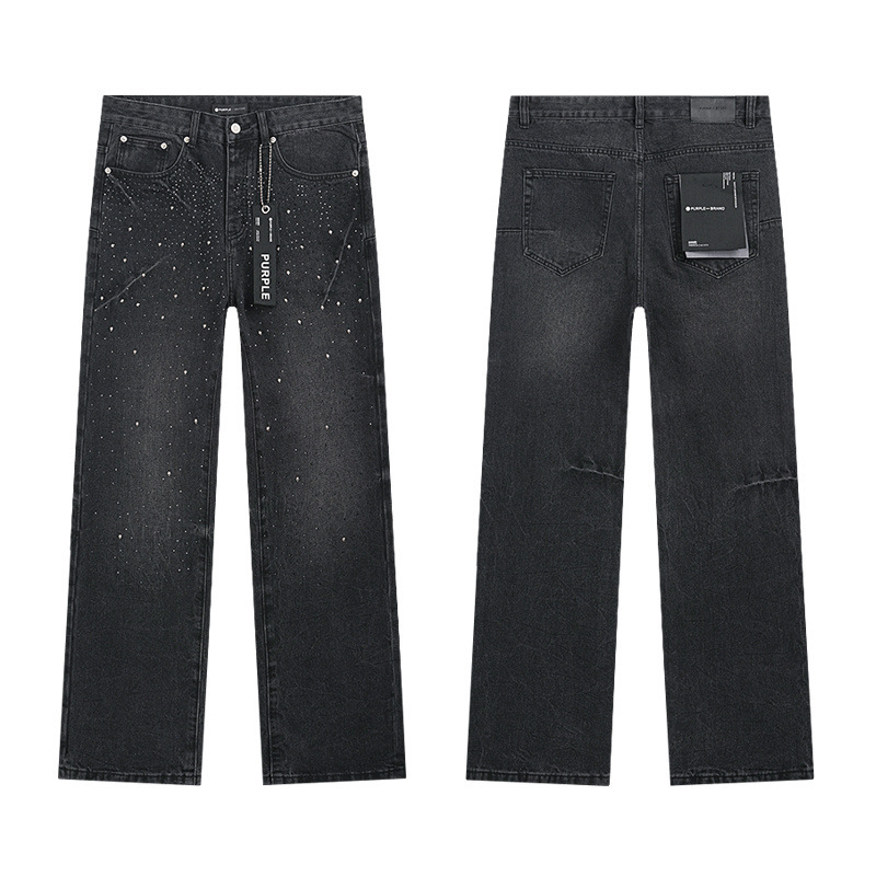 Marca de moda para hombres y mujeres 2025 nuevo verano nuevo estilo pantalones cortos de mezclilla de diamantes calientes rotos pantalones cortos retro de calle de todo fósforo rectos