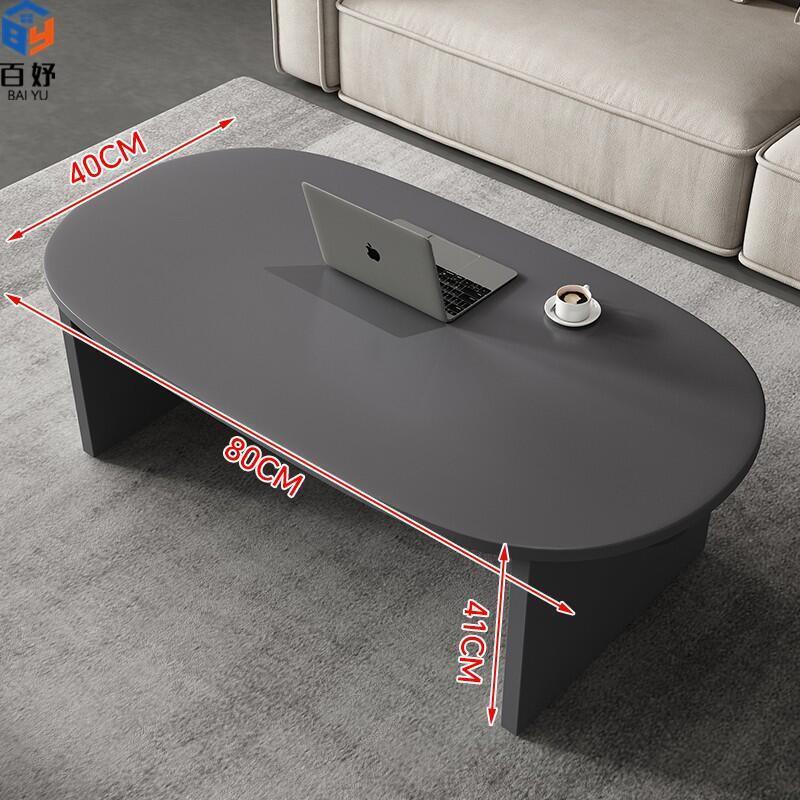Mesa de té simple de diseño nórdico pequeña mesa negra ovalada para el hogar simple mesas medievales de alojamiento doméstico