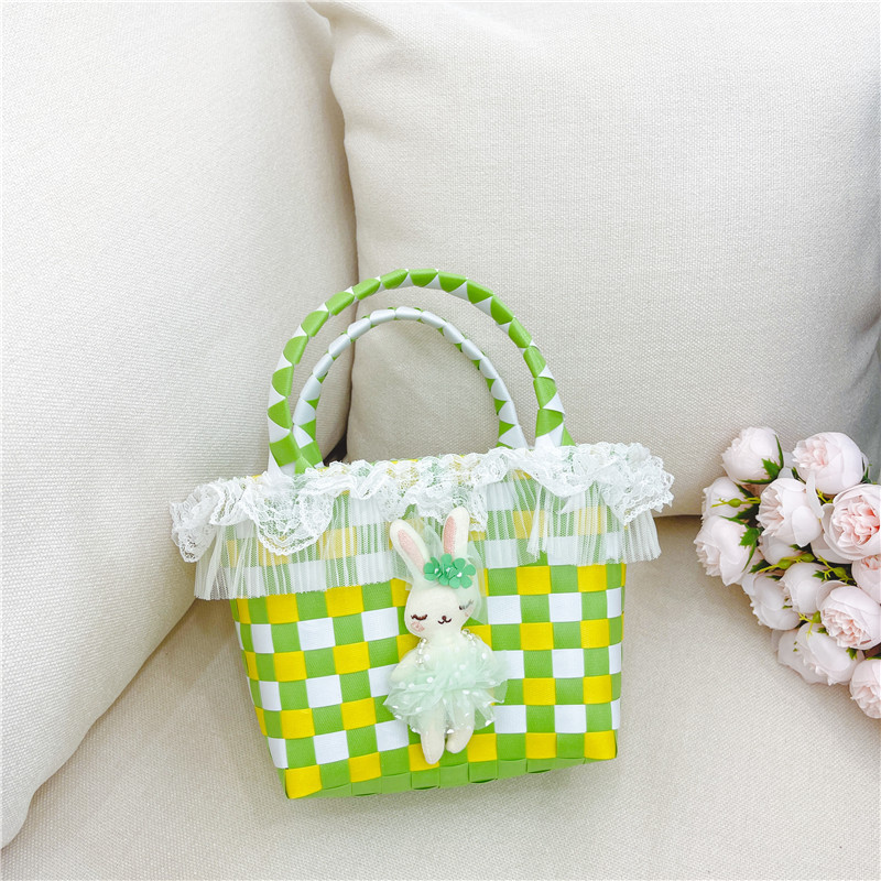 Bolso pequeño para niños nuevo para mujer 2023 mini portátil cesta de verduras lindo bolso tejido a mano bolsa de playa junto al mar