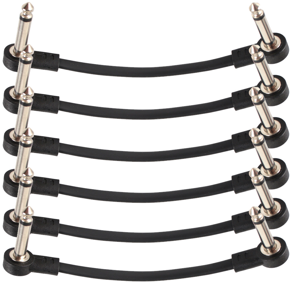 批发黑色吉他连接线 15cm扁平电吉他效果器线 单块效果器连接线