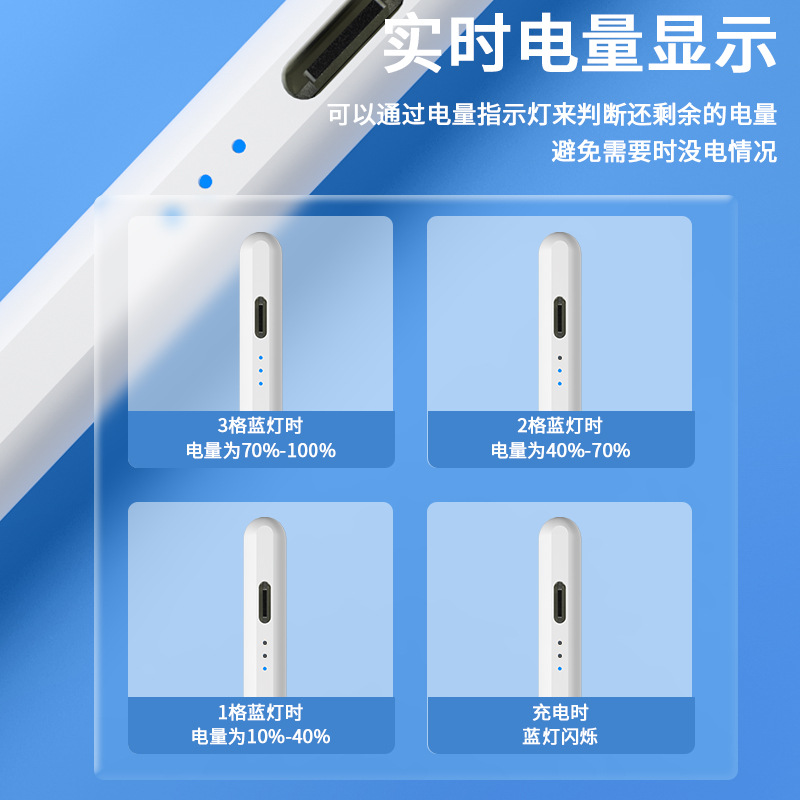 Lápiz capacitivo activo al por mayor anti-Falso toque presión de inclinación de carga lápiz de manzana para tableta de manzana