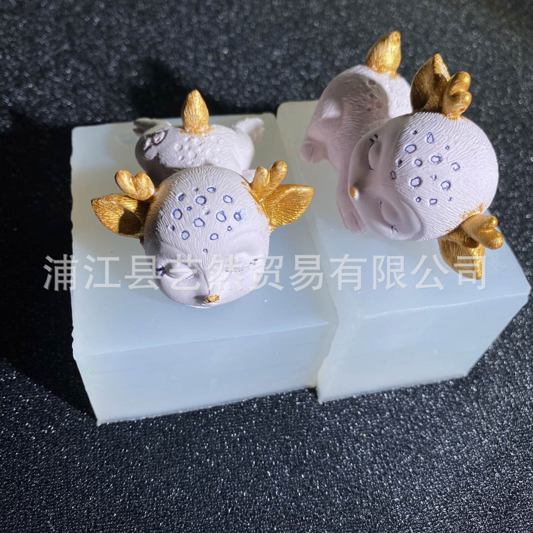 3D tridimensional epoxi Flor del ciruelo ciervos forma de silicona molde decoración de yeso vela creativa mousse molde de chocolate