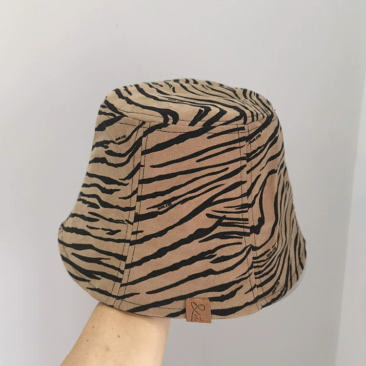 Весна и осень ретро зебра шапка ведро модная дикая купольная шляпа рыбака