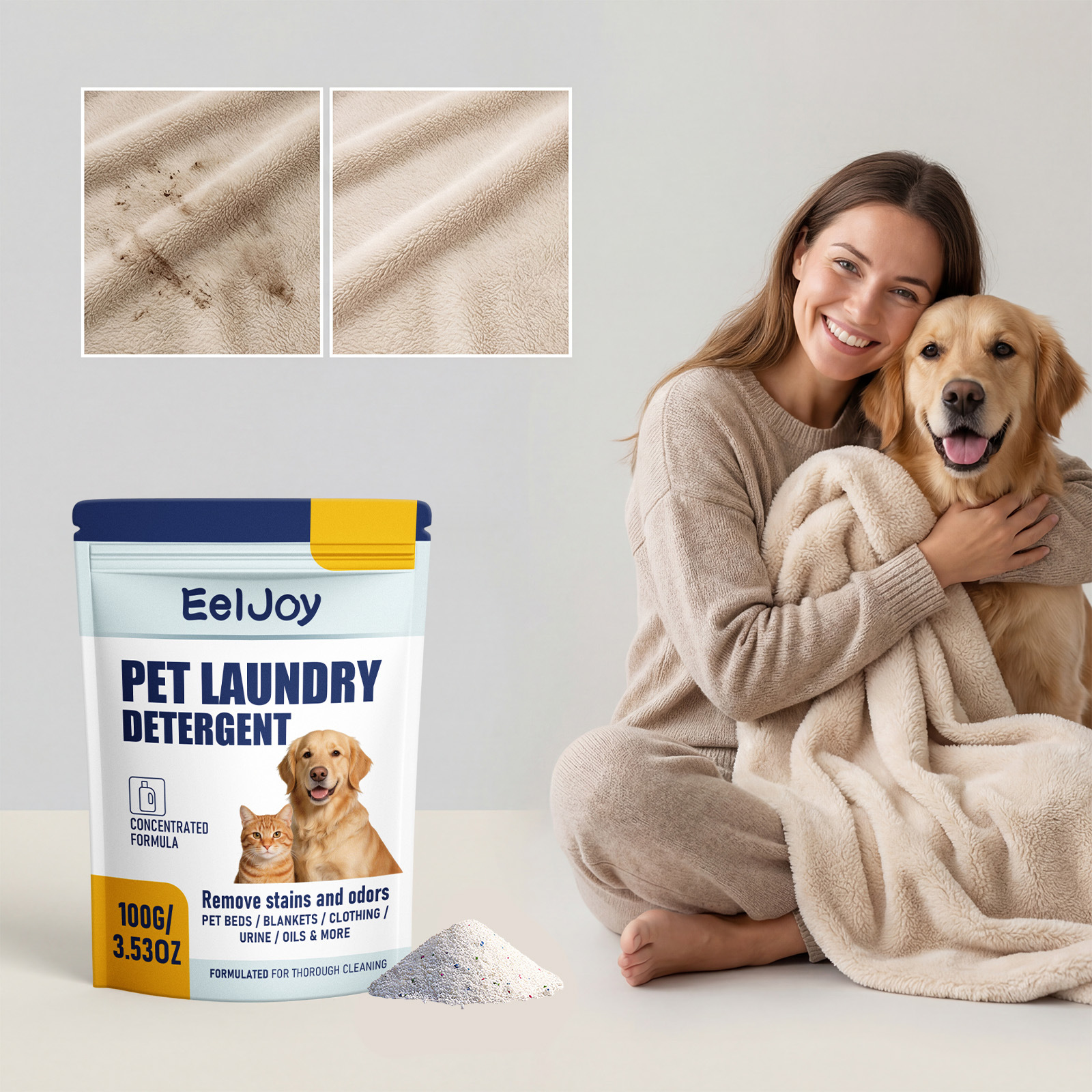 EELJOY 宠物衣物洗涤剂 猫狗衣物窝垫去污洁净温和护衣便携易漂洗