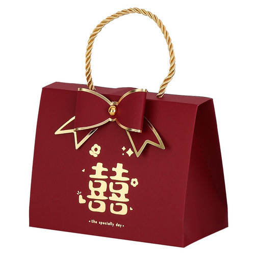 Wedding candy box wholesale new gift box empty box wedding souvenir gift box portable sugar bag wedding supplies