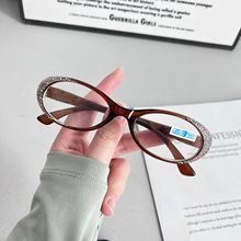 新款闪边镶钻防蓝光老花镜女舒适高清老花眼镜优雅气质时尚显年轻