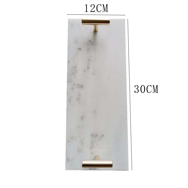 Nordic ins bandeja de mármol natural luz rectangular de lujo bandeja de almacenamiento de postre cosméticos bandeja de almacenamiento de hotel