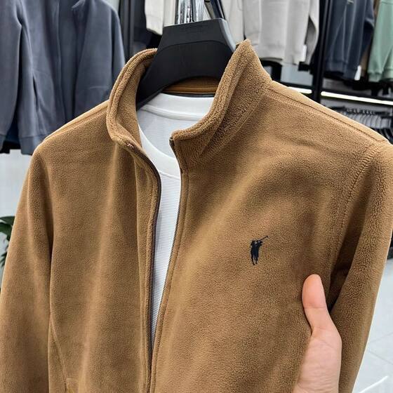 Paul Jacket Men's Fleece Fleece Autumn and Winter Zipper Sweatshirt Loose Top