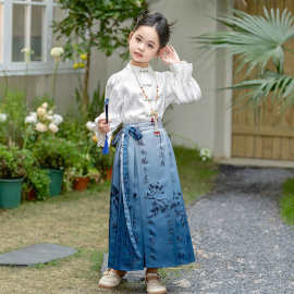 童装汉服夏季中国风唐装女童古装表演出服毕业儿童马面裙套装夏款