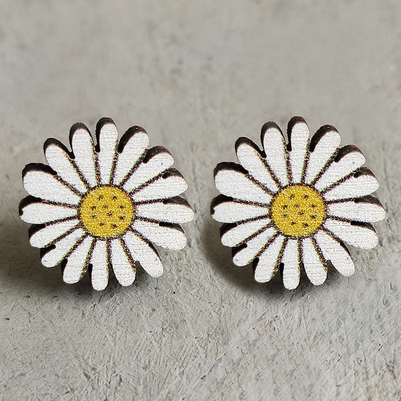 Fashion Rainbow Wood Handmade Womenu0027S Ear Studs 1 Pair