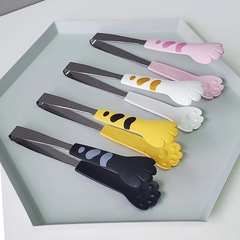 Japanese creative cute cat claw stainless steel food tongs baking tongs salad bread tongs dessert tongs barbecue tongs