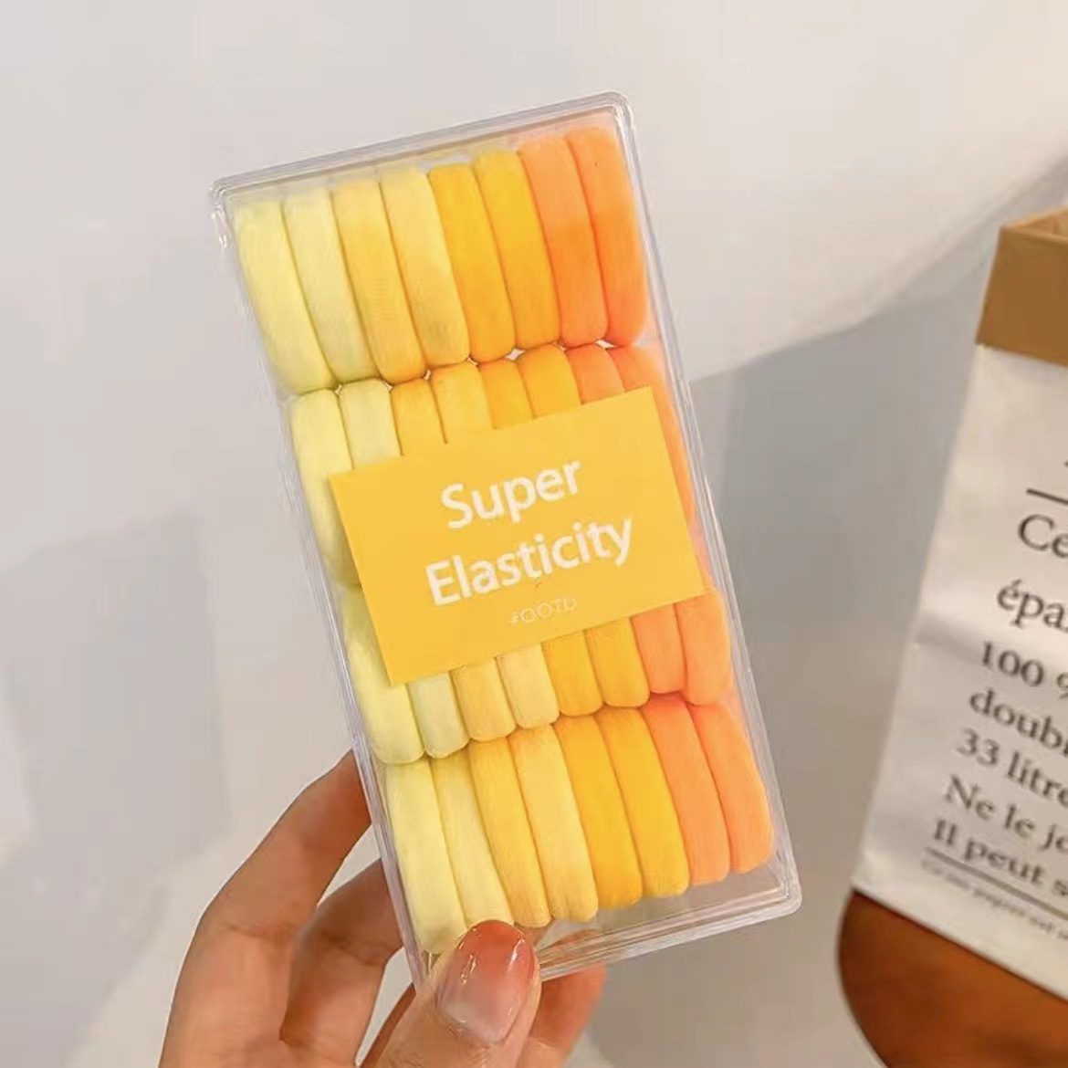 Lazo del pelo banda de goma venta al por mayor en caja niñas alta Cola de Caballo cabeza cuerda banda de goma cubierta de cuero nuevo color Banda de pelo cuerda de pelo