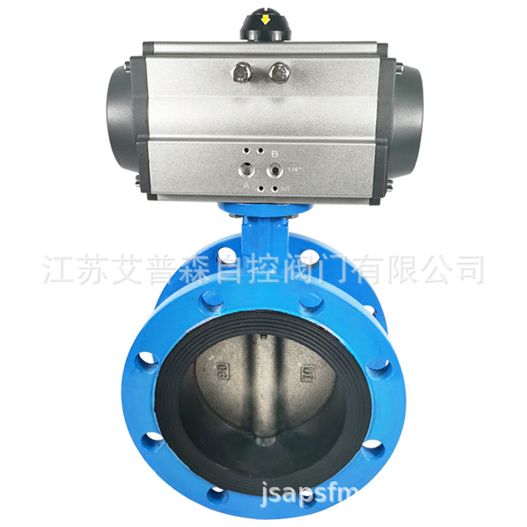 D641X-10/16气动软密封法兰蝶阀 气动自来水软密封法兰艾