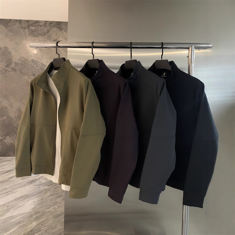 Commuting Mountain Style Outdoor Goods Washed Rice Grid Fabric! Autumn Men's Stand Collar Sports Jacket Commuting Mountain Style Outdoor Goods Washed Rice Grid Fabric! Autumn Men's Stand Collar Sports Jacket