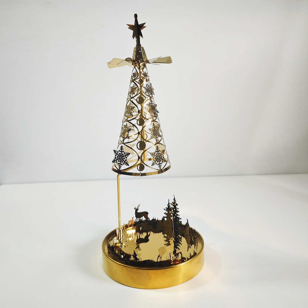 FUENTE fabricante Amazon INS creativo regalo de Navidad aromaterapia cono luz y sombra romántica giratoria Candelabro Linterna