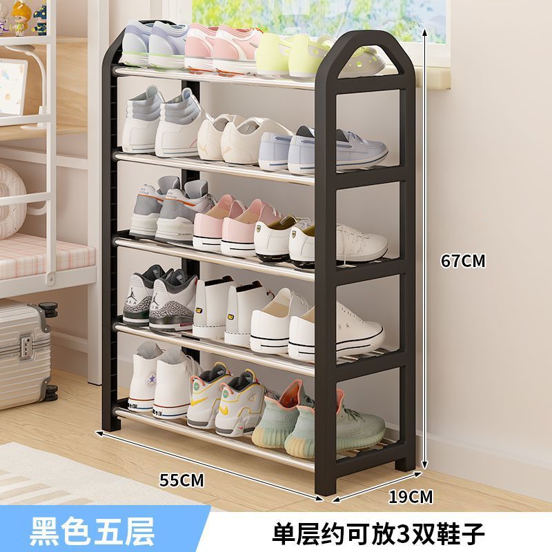 5겹 검정색 55CM [단일 레이어에 신발 3켤레 보관 가능]