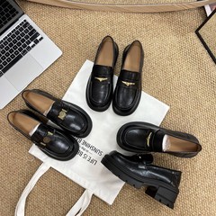 牛皮乐福鞋女平底软2025新款春秋季英伦风小皮鞋黑色单鞋668-8