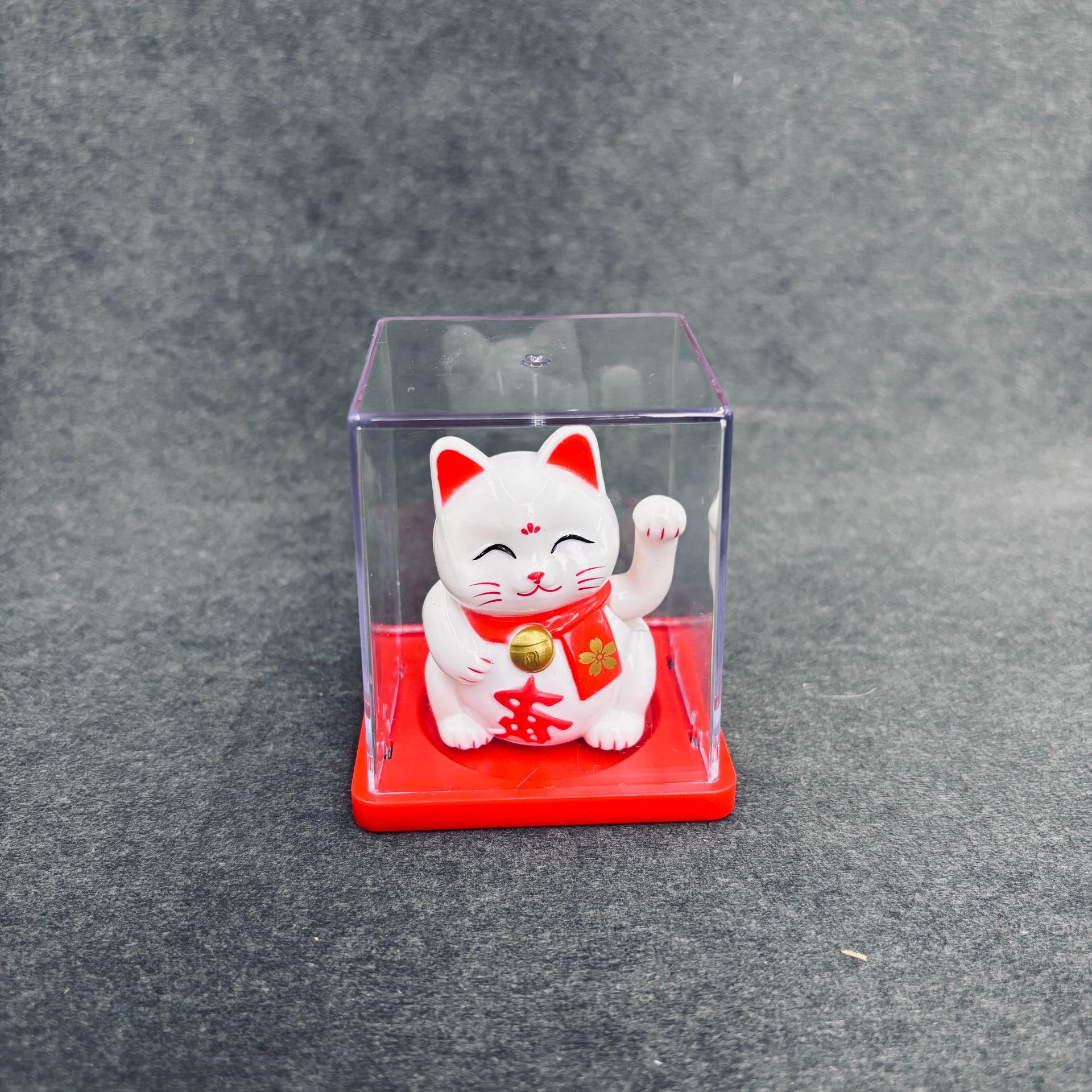 Gato de la suerte solar pequeño gato de la mano de la energía de la luz gato mini gato interior del coche regalo de la oficina decoración de apertura