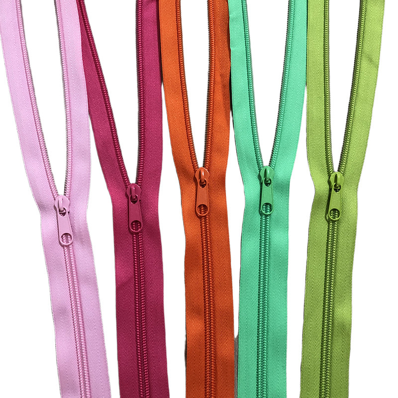 Wholesale No. 3 and No. 5 high-end nylon zippers, high-quality tent zippers, multi-color coded zippers, thickened and textured
