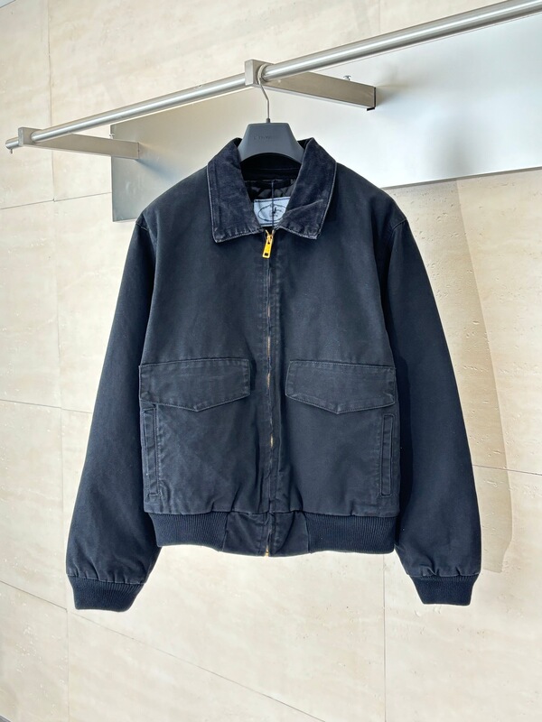 正确版本高品质25ssP家新款做旧水洗棉服夹克外套宽松版男女同款|undefined