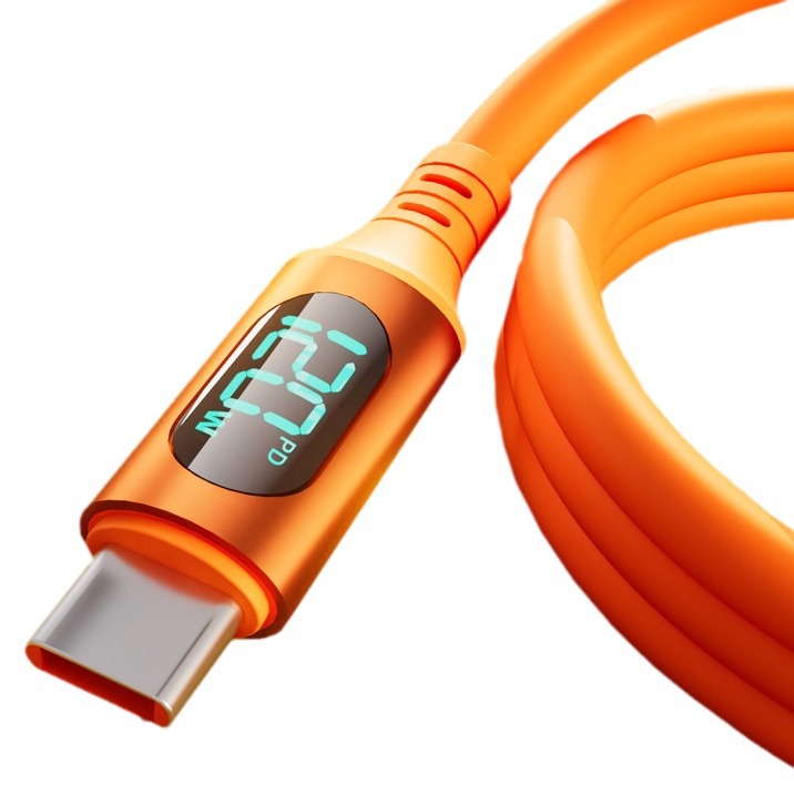Pantalla digital inteligente Tipo c carga súper rápida 120W para Huawei VIVO Xiaomi OPPO cable de carga del teléfono móvil Honor