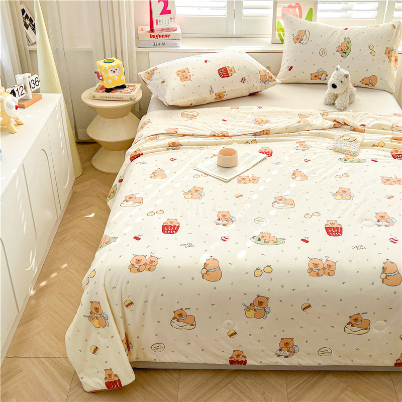 A級ベビー・マタニティグレード大豆繊維ニット綿夏用掛け布団、洗濯機で洗える夏用子供用薄掛け布団、ギフト用エアコン掛け布団