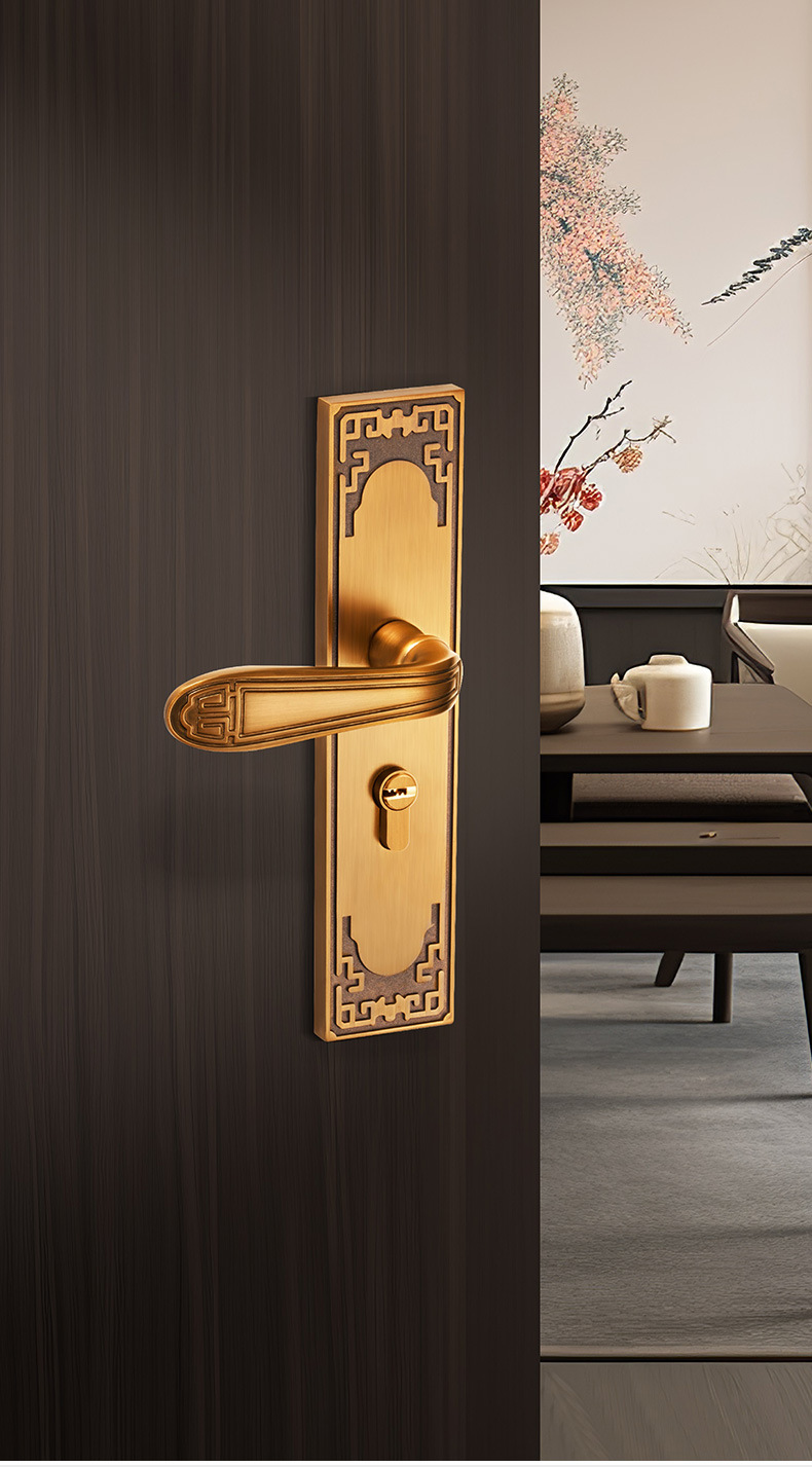 简欧大气室内门锁适合各种颜色门简约装饰门把手门锁新中式静音锁