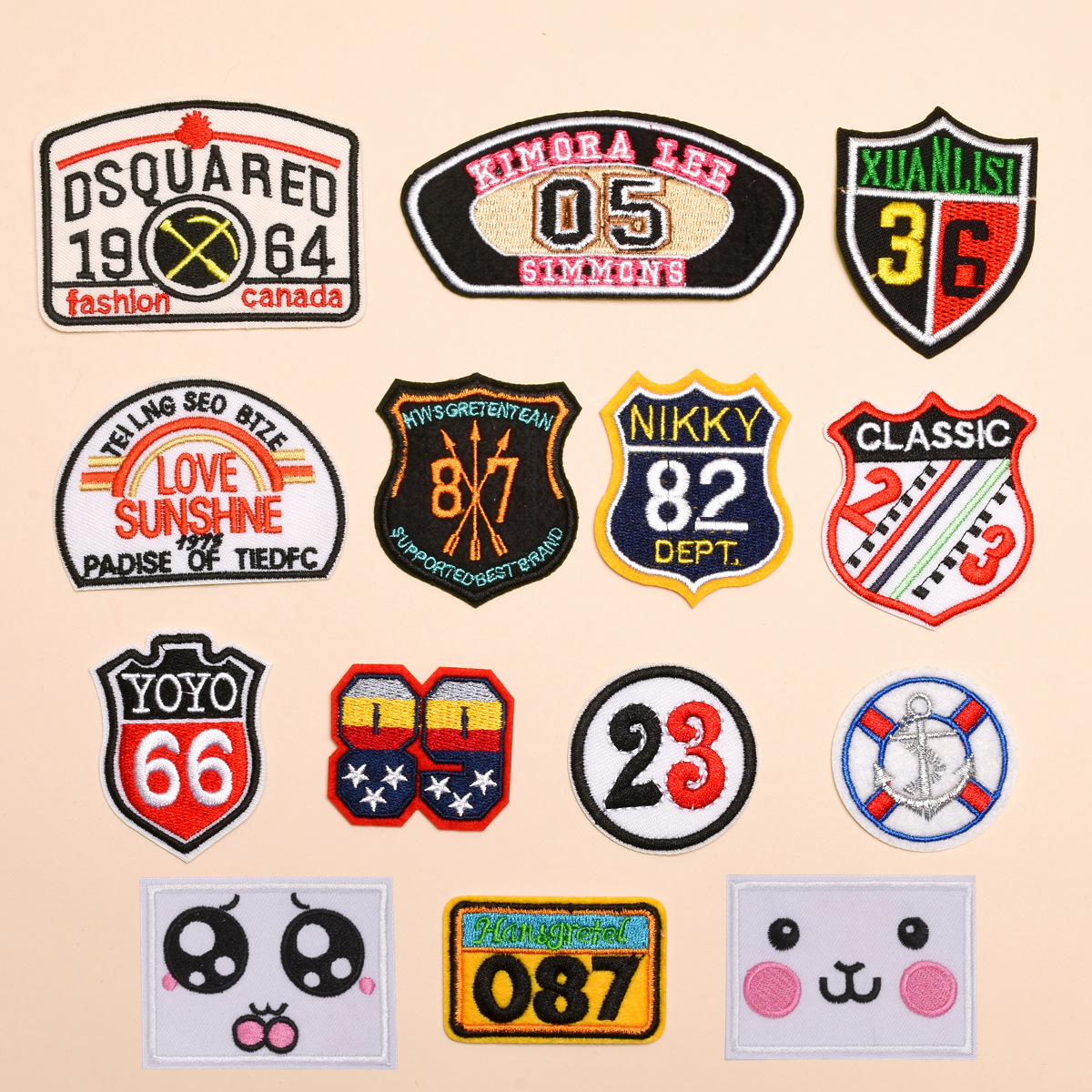 君乐精品衣服徽章胸章布贴 电脑刺绣绣花补丁贴 DIY服装辅料布贴