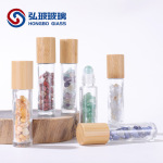 竹盖滚珠瓶 10ml水晶玉石滚珠玻璃分装瓶 精油瓶香水瓶5ml