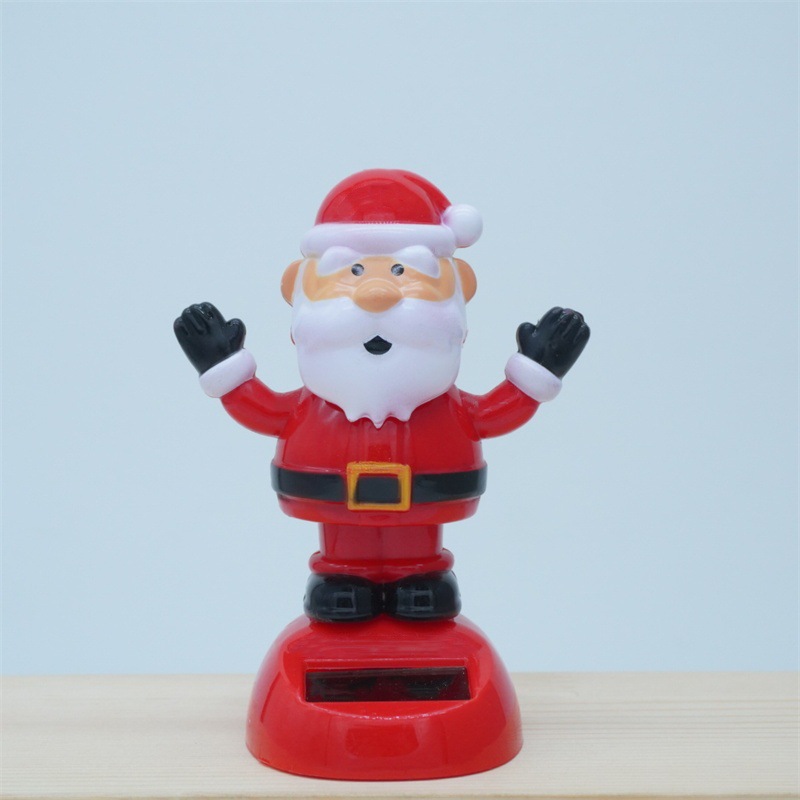 Cross-border Christmas solar energy automatic swing doll car interior shake head decorations creative car car ornaments